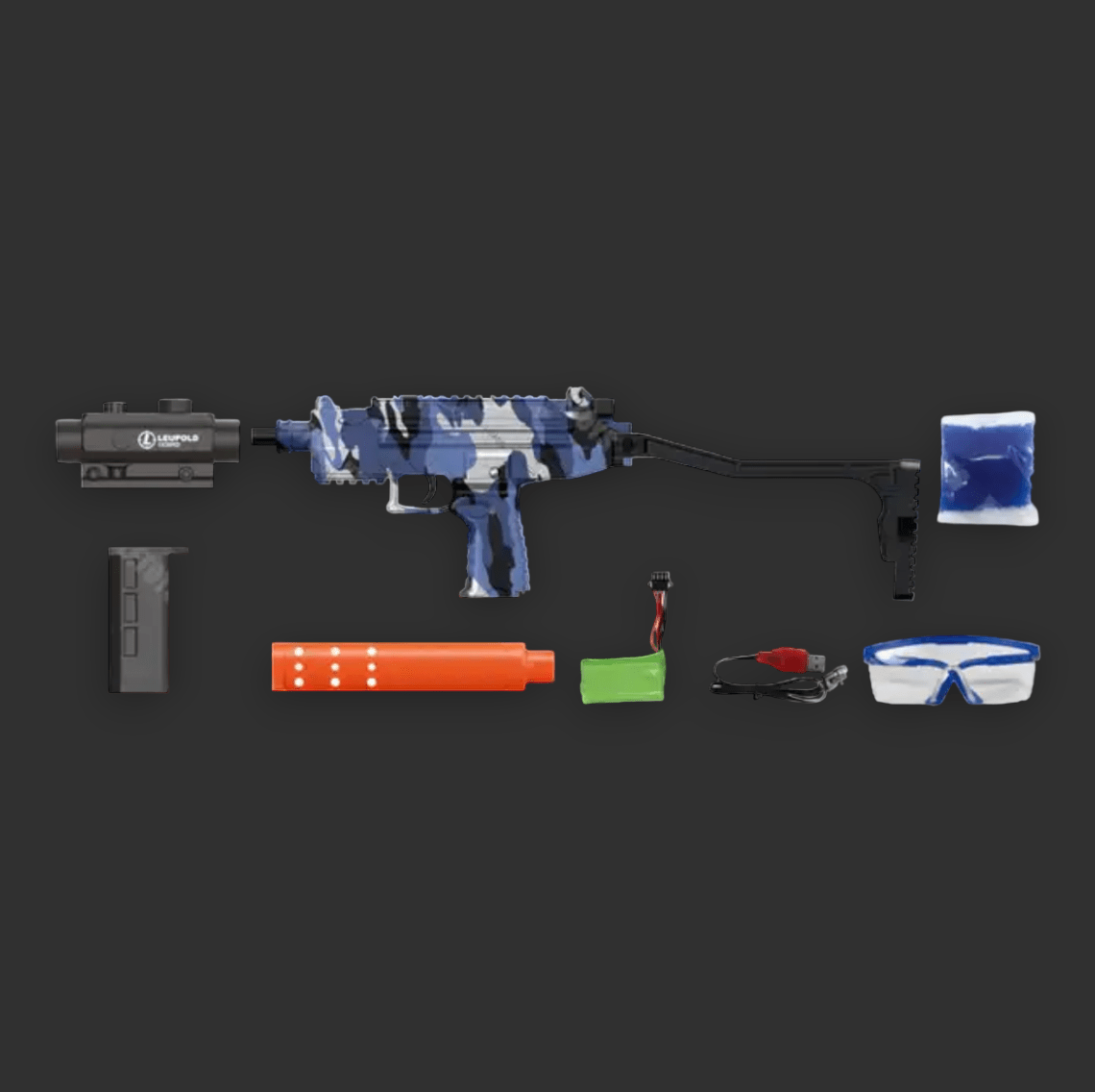 Blue Cam UZI Gel Blaster - BlasterMasters