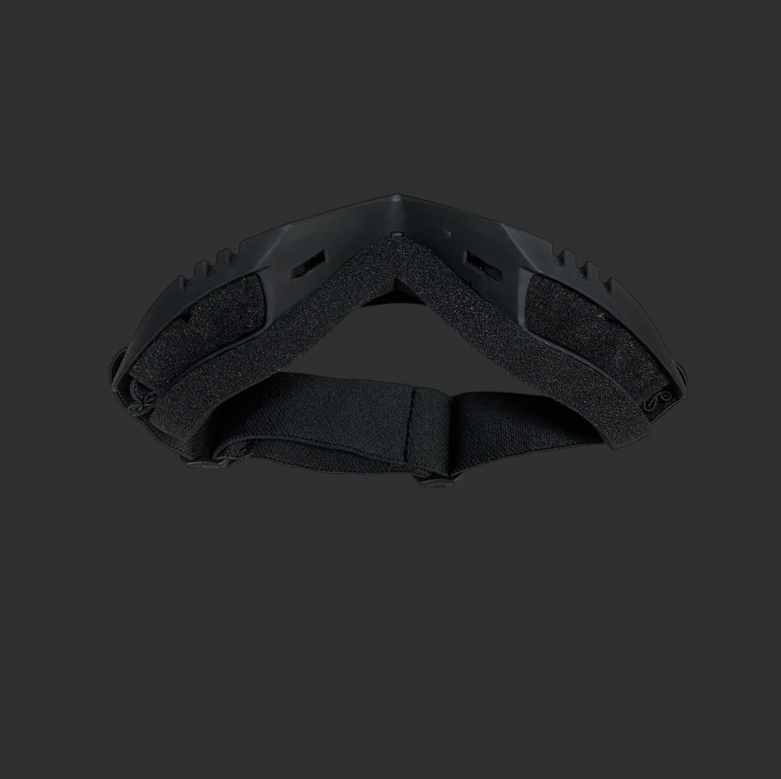 BlasterMasters Kids Gelsoft Mask with padded edges and an adjustable design strap, displayed against a dark background.