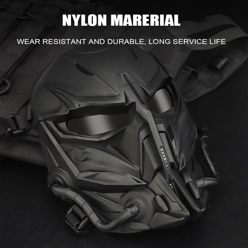 The BlasterMaster PREDATOR MASKS is made of durable nylon material, offering advanced protection with its wear-resistant properties for a long service life.