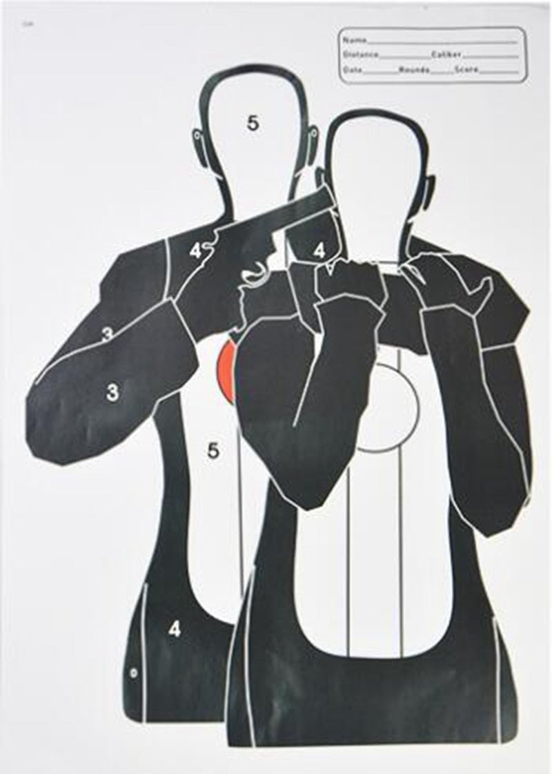 Shooting Target Paper 45x32cm - Human Shaped (Pack of 10) - BlasterMasters