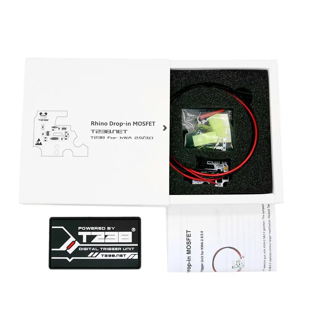 T238 Rhino Programmable ETU MOSFET Active Braking Overheat Protection For AIRSOFT KWA Gearbox 2.5/3.0 - BlasterMasters